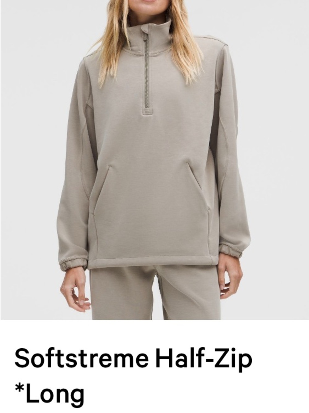 lululemon Softstreme Half-Zip Pullover warm ash grey